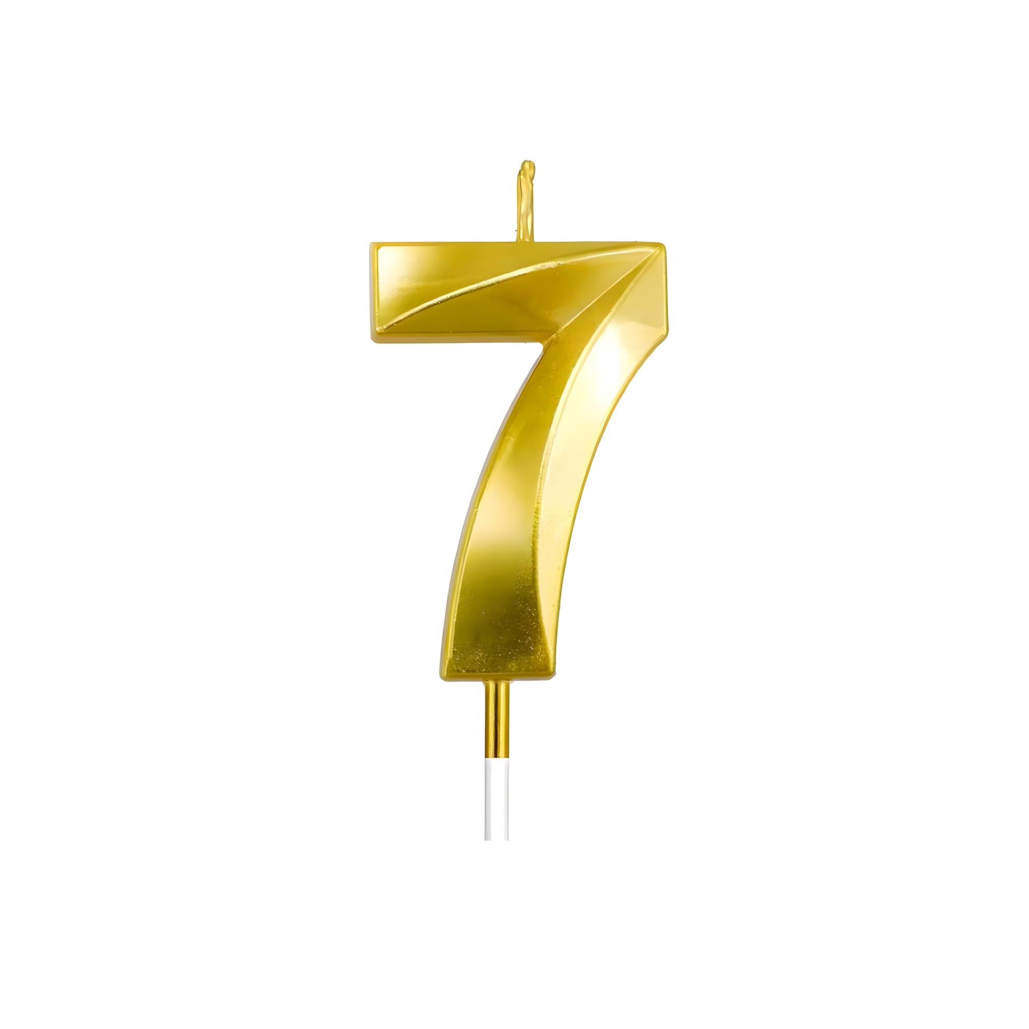 Juzfun Number Candles 7 for Birthday Cake Decoration Seventh Year Wedding Anniversary Party Metallic Gold Colour Size : Width 3.5 x Height 5 CM