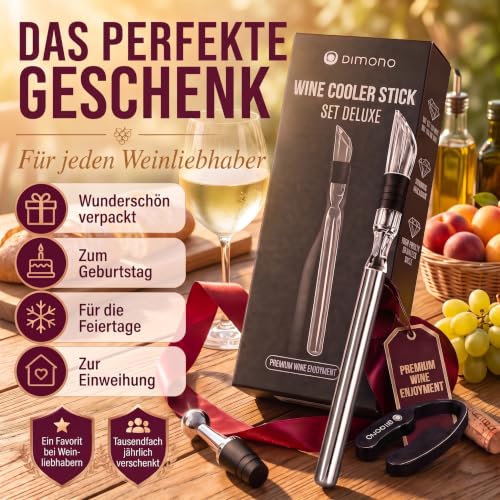 Foto von DIMONO® Weinkühlstab 4-in-1 Set, Edelstahl Weinkühler & Weinbelüfter