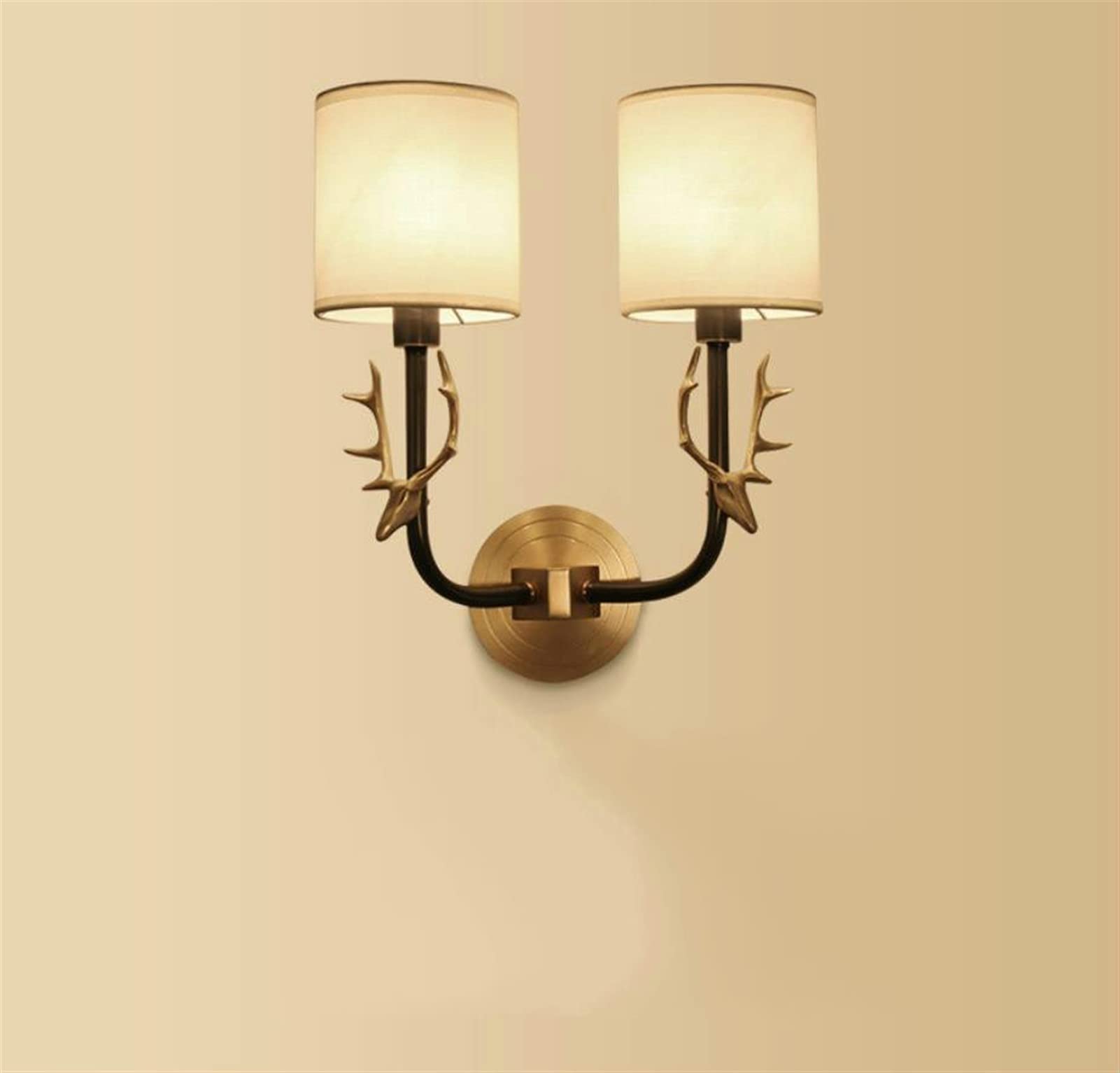 ZTCHSENZT Wall Sconces, Modern Wall Sconce, All-Copper Wall Lamp Bedroom Bedside Lamp European Lamp Modern Simple Corridor Wall Lamp,2 Heads -a