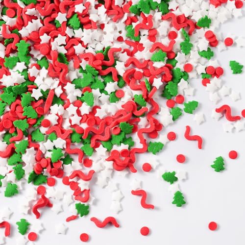 Décors Sucrés Noël 130 g - Rouge, vert et blanc Décorations en Sucre pour Gâteaux, Bûches, Cupcakes