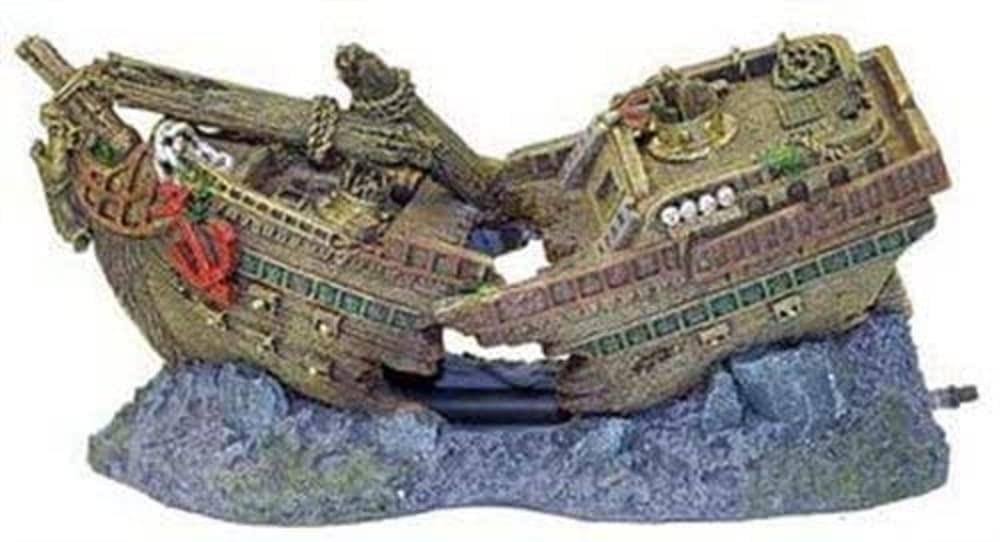 Rosewood Shipwreck Bubbler Aquarium Decor,12 by 5 by 5-1/2