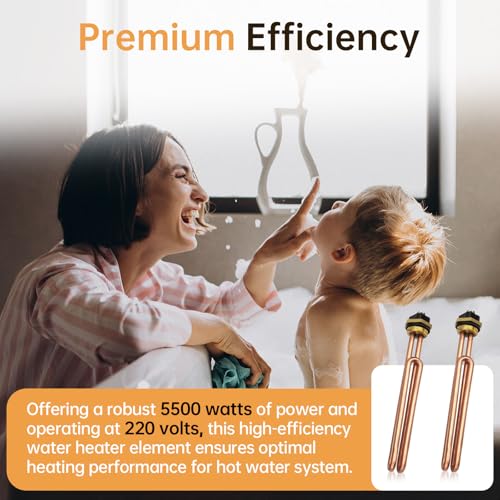 HE 55220 Water Heating Element, Electric Tankless Water Heater Element for EcoSmart ECO POU 6 ECO 8 ECO 11, Rheem, Eemax, Richmond Electric Water Heaters 5500W (2 Pack) - Thumbnail 7