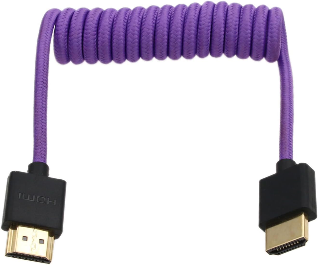 4K 8K 60p Cable Type A HDMI 2.1 to HDMI Braided Coiled for Atomos Ninja V SmallHD Blackmagic Portkeys Feelworld Monitor Fuji X-T5 Sony FX30 A7R5 Canon Nikon Z9 Camera Purple