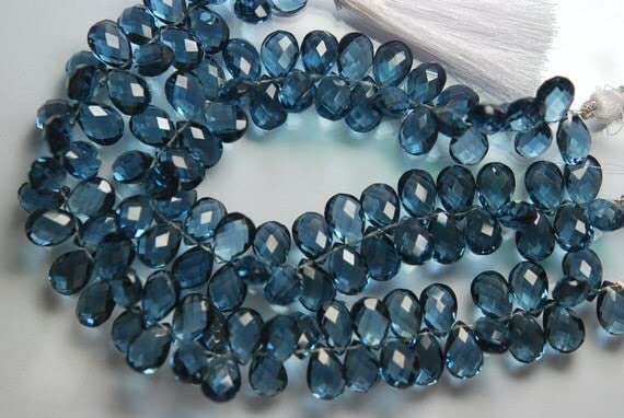 Quartz bleu de Londres briolettes 12mm pour réparer et créer des bijoux sans casse