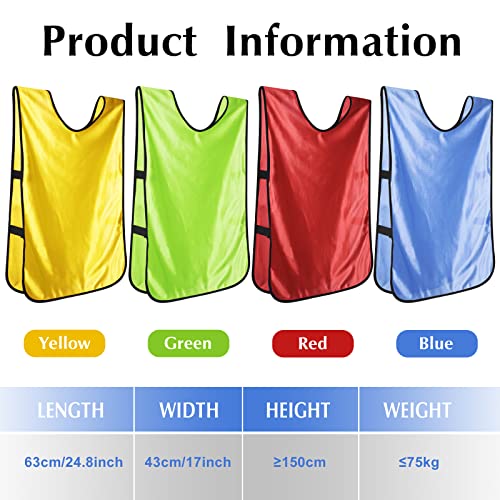 24 Pcs Team Practice Vests For Adults Youth Sports Pinnies Scrimmage Practice Undershirt Kids Football Training Jerseys Expansion Activity Team Group Vest For Soccer,Basketball, Volleyball,Athletics #TOP5