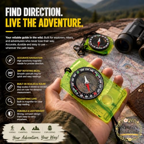 TA DIZAYN Brújula Scout de Nueva Generación para Senderismo, Camping y Mochilero – Brújula de Supervivencia para Hombres, Mujeres, Niños y Niñas miniatura 3