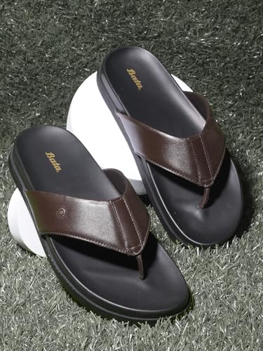 Image of Bata Men's Formal Thong Slipper, Stylish Dress Sandal, Comfortable Footwear, Premium -Quality Leather, Trendy Casual Design, Durable & Elegant, Perfect for Office & Casual Wear, Classic Thong Sandal