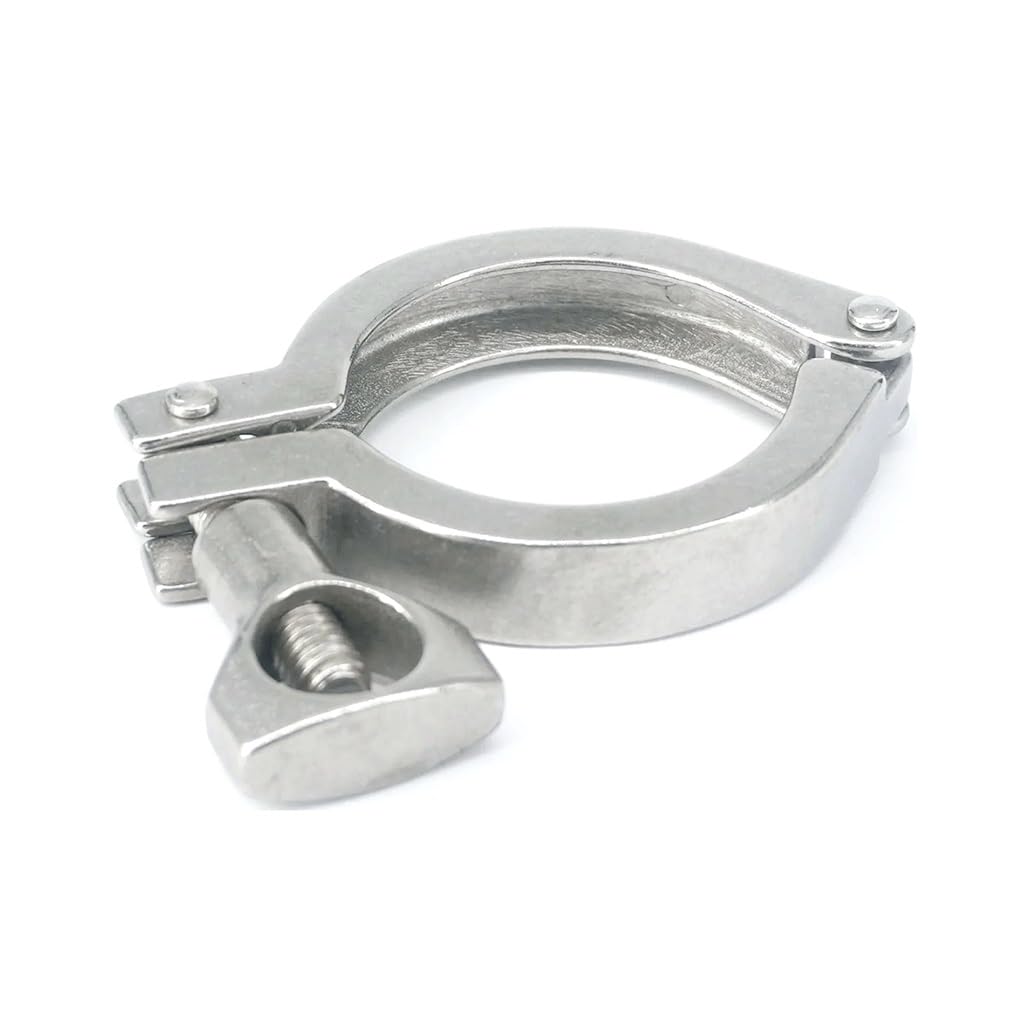 Refixamo One Color Pipe Clamps, Tri Clamp 304 Stainless Steel Casting Pipe Fittings Kit Multiple Sizes(34Mm (0.75 In. Tc))