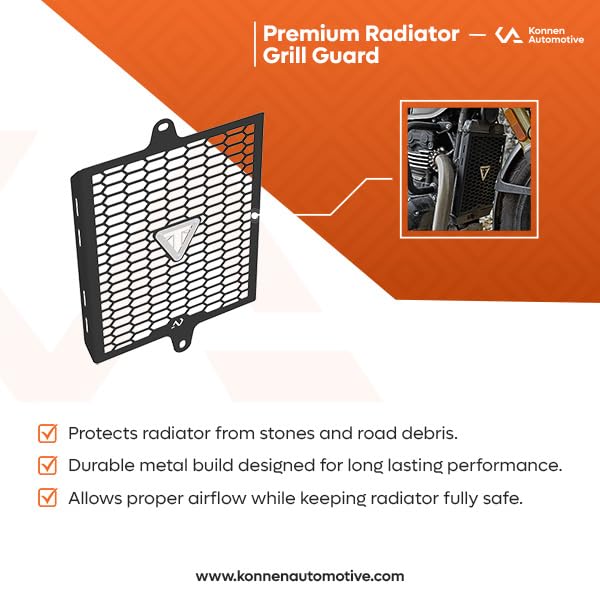 Image of Premium Radiator Grill Guard Compatible with Triumph Speed 400 |speed T4 | Scrambler 400X | Scrambler 400XC | Thruxton (Black) (Pack of 1)