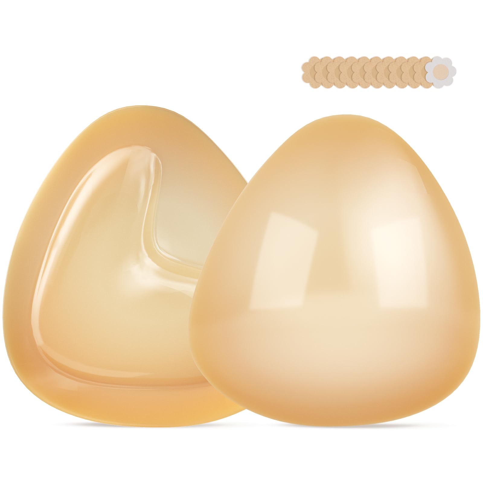 Uiheex Double Sided Sticky Bra Inserts, Reusable Push Up Adhesive Pads with Padding for Bikini, Swimsuit, Sports Bra