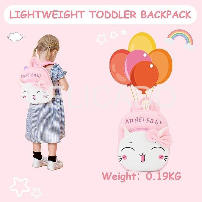 Image of Delicado Kids Backpack, Toddler Kids Backpack Plush children Nursery /Pre School /Picnic /Travelling Bag for Baby Girl Boy Age (2-5 Years)