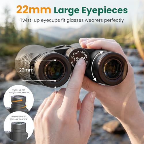 Image of Aurosports 15x56 Binoculars for Adults High Powered Cruise Ship Bird, BAK4