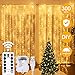 Produktbild LED Lichtervorhang, VAZILLIO LED USB Lichtervorhang 3M*3M 300LEDs Lichterkettenvorhang 8 Modi Lichterkette Batterie für Party deko, schlafzimmer, Innen und außen Deko