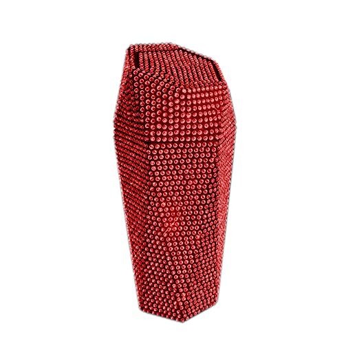 Image of Bling Rhinestone Garbage Can, Sparkly Car Trash Can with Lid, Leakproof Trash Bin, Mini Garbage Bin for Automotive, Home, Office, Kitchen, Bedroom (Red)