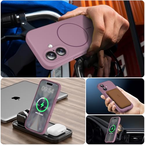 EXZLLEN Magnetic for iPhone 17 Case, Compatible with MagSafe, Integrated Silicone Camera Control Cover Protection, 3.0mm Thicken Silicone Phone Cover for 17 6.3", Lilac Purple by EXZLLEN - Used condition - Image 6