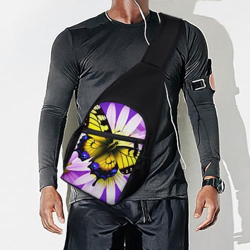 Bolso bandolera deportivo con diseño de mariposa y flores miniatura 7