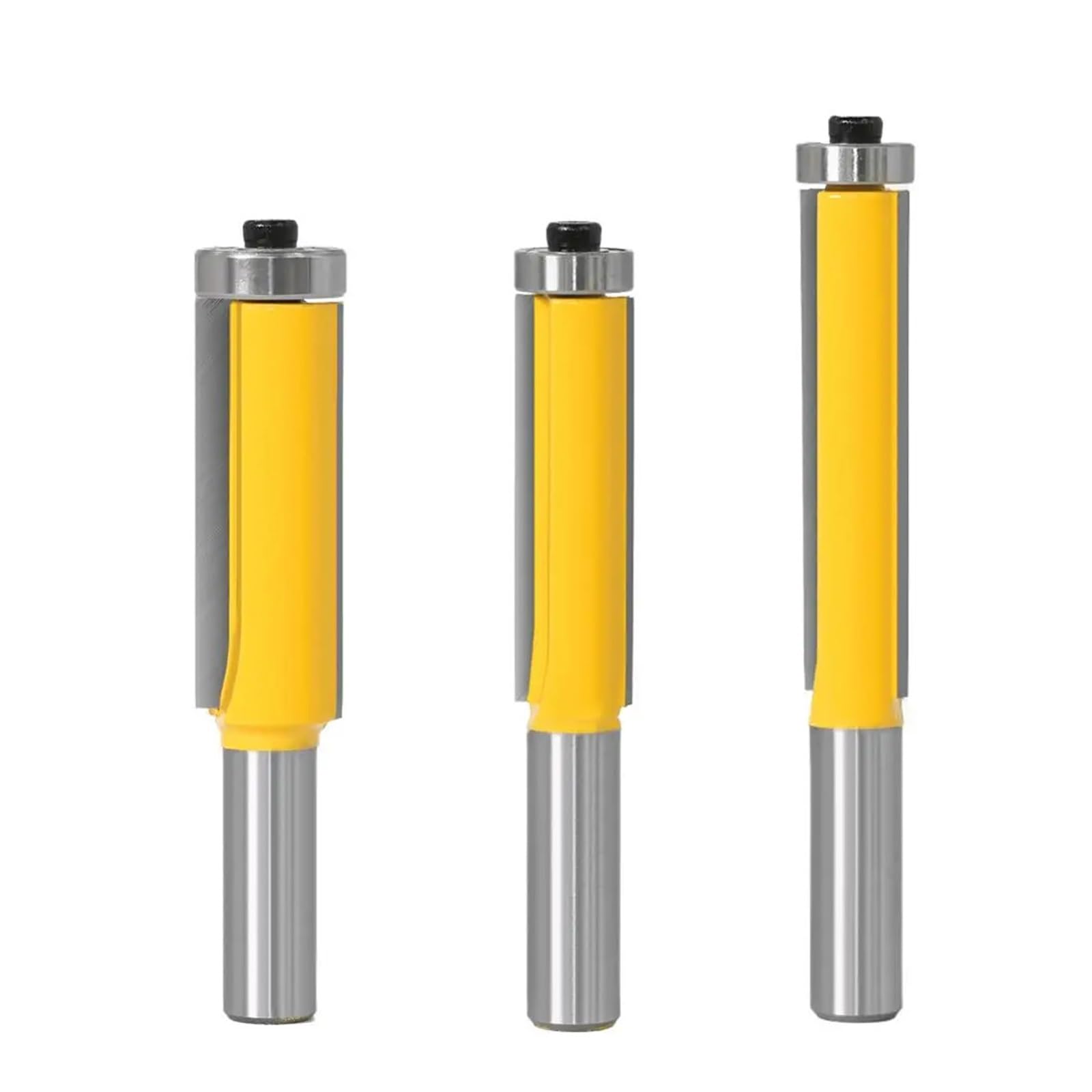 1/3pcs 12mm Shank 50/64mm Flush Trim Router Bit with Bearing for Wood Template Pattern Tungsten Carbide Woodworking Tools(3PCS)