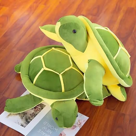 Image of Plush Sea Turtle Stuffed Animal, Green and Yellow, Soft Toy for Kids 25CM