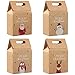 Produktbild DXLing Geschenktüten mit Griff Kraftpapier 12 Stück Weihnachtsgeschenktüten in 4 Designs Papiertüte Weihnachten Geschenkverpackungstaschen Geschenktaschen Geschenkbeutel für Geburtstags Weihnacht