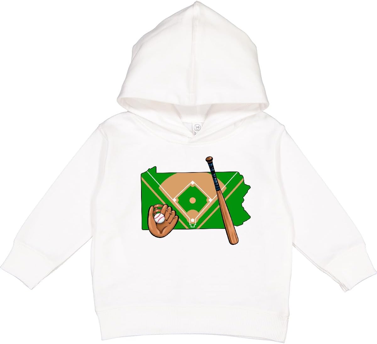 inktastic Pennsylvania Baseball Diamond with Bat and Glove Toddler Hoodie