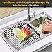 KIBEE Dish Drying Rack Stainless Steel Roll Up Over The Sink Drainer Gadget Tool for Many Kitchen Task(Gray,Large)