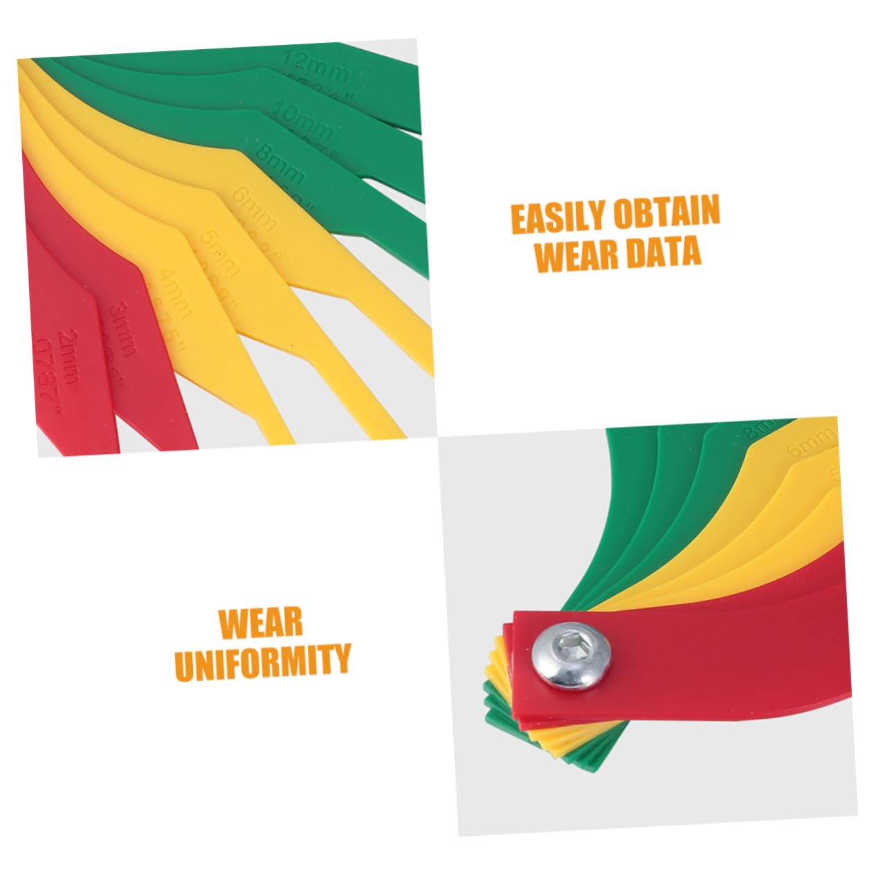 COSMEVIVI 3pcs Brake Pad Measuring Tool for Car Maintenance Multifunctional Brake Thickness Gauge for Accurate Inspection Tool for Pad Wear and Thickness Measurement