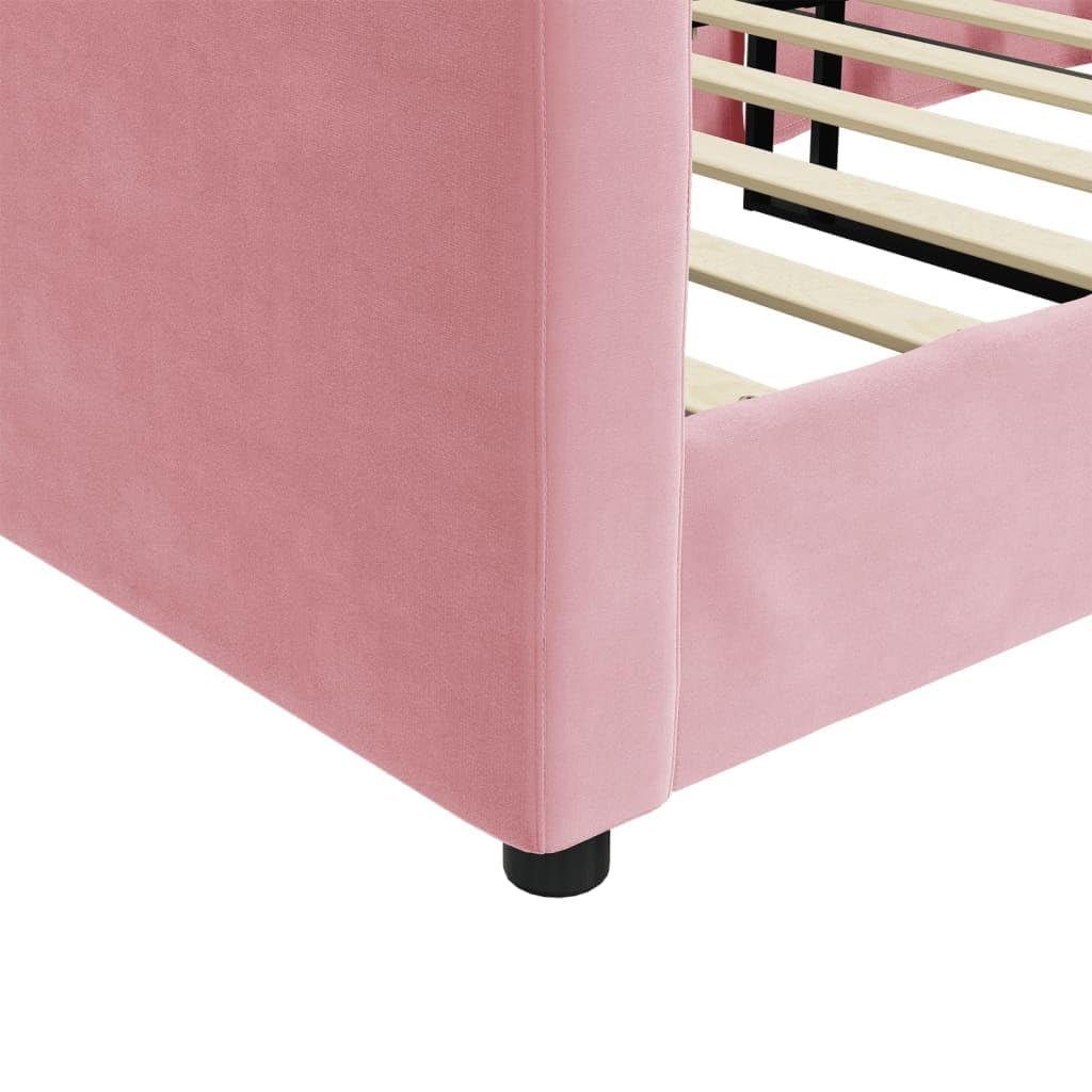 Brokky 354139 Letto da Giorno Rosa 90x200 cm in Velluto Divano Letto,Giroletto, Singolo, Matrimoniale, Moderna