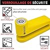 KRASER KR707Y Antivol Bloque Disque Moto, Jaune ø7mm Plus Dissuasif, Serrure avec Balle Anti-perçage, Sécurité Compacte Facile à Transporter, Bloc Disc Frein Roue pour Moto Scooter Velo Electrique #3