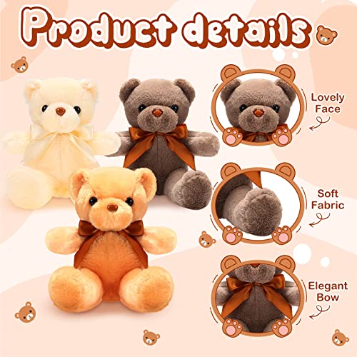 24 Pcs Bear Stuffed Animal Bulk 12 Inches Plush Soft Cute Small Bear Kids Sleeping Playing Dolls Toys For Christmas Baby Shower Valentine's Day Birthday Girlfriend Gifts (Brown, Light Brown And Beige) #TOP2