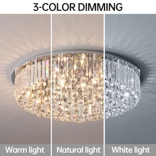 Plafond en cristal et lustre LED installation simple pour séjour - 4