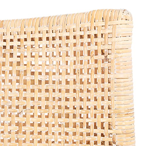 SAFAVIEH Home Collection - Gianni Natural & White Wash Solid Wood Rattan Arm Chair, Tropical Coastal Accent Seating for Living Room or Dining Space (SEA4011B) - Image 9