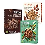 Turtle Cereal – Gluten Free Chocolate Cereal Multipack (Pack of 3) | Chocolate Lover Pack with Dark Chocolate Cornflakes, Cocoa Pillows & Multigrain Flakes | Better Breakfast
