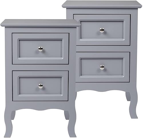 Miniatura 7 de Juego de 2 mesitas de noche negras para dormitorio, mesa auxiliar moderna con 2 cajones, mesita de noche moderna para dormitorio, sala de estar,