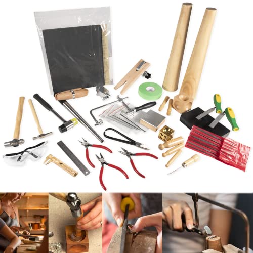 sixcow Metalsmith Tools Kit Beginners -Apprentice Metalsmithing Silversmithing Jewelry Making Tool Set