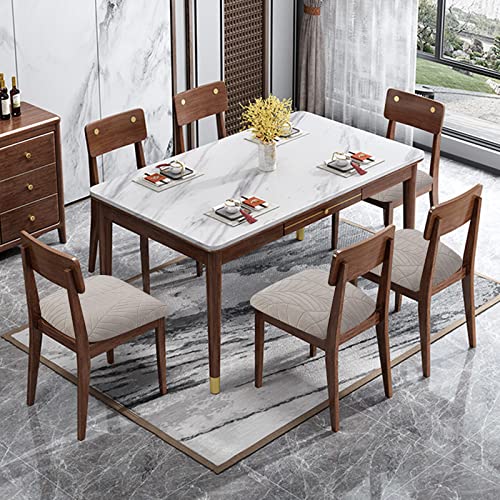 Genina Waterproof Seat Covers For Dining Room Chairs, Stretch Chair Covers Removable Washable Dinning Room Kitchen Chair Seat Cushion Slipcovers (Leaves-Warm Gray, 4 Pcs) #TOP5