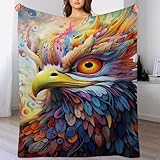 AASWDDS Decke Adler Decken Tagesdecke - Weiche Flannel Decke Sofadecke - Wohndecke Sofaüberwurf Bettüberwurf 130×180cm