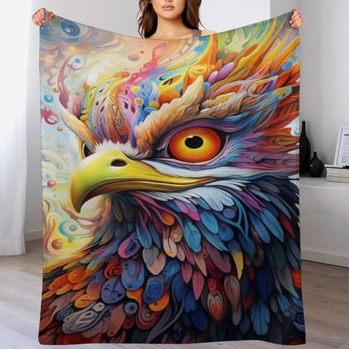 AASWDDS Decke Adler Decken Tagesdecke - Weiche Flannel Decke Sofadecke - Wohndecke Sofaüberwurf Bettüberwurf 130×180cm