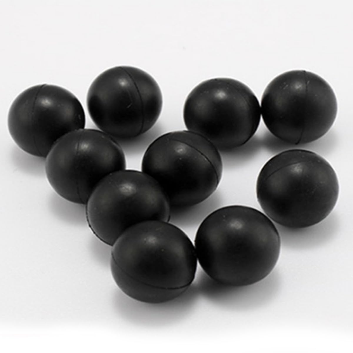Schwarzer Vollgummiball, 20-75mm Durchmesser, langlebige runde Gummikugeln für Trainingsübungen, Bergbaumaschinen und Vibrationssiebanwendungen((10pcs)40mm)