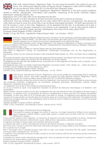 Sales de Epsom Naturales 4,5 Kg. Magnesio Santa Isabel del antiguo Balneario del Yacimiento de La Higuera. Baño y Cuidado Personal. - imagen 2