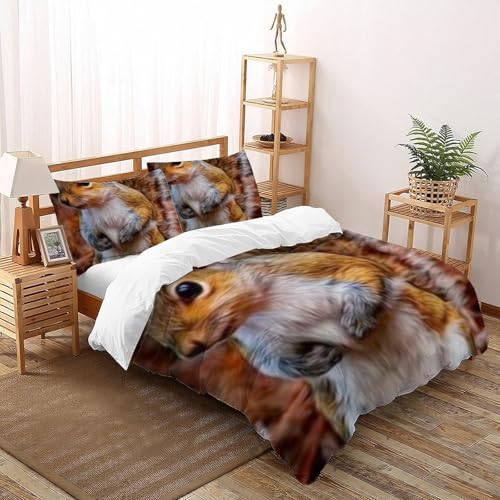 Housse de couette imprimé 3D écureuils en microfibre haute densité