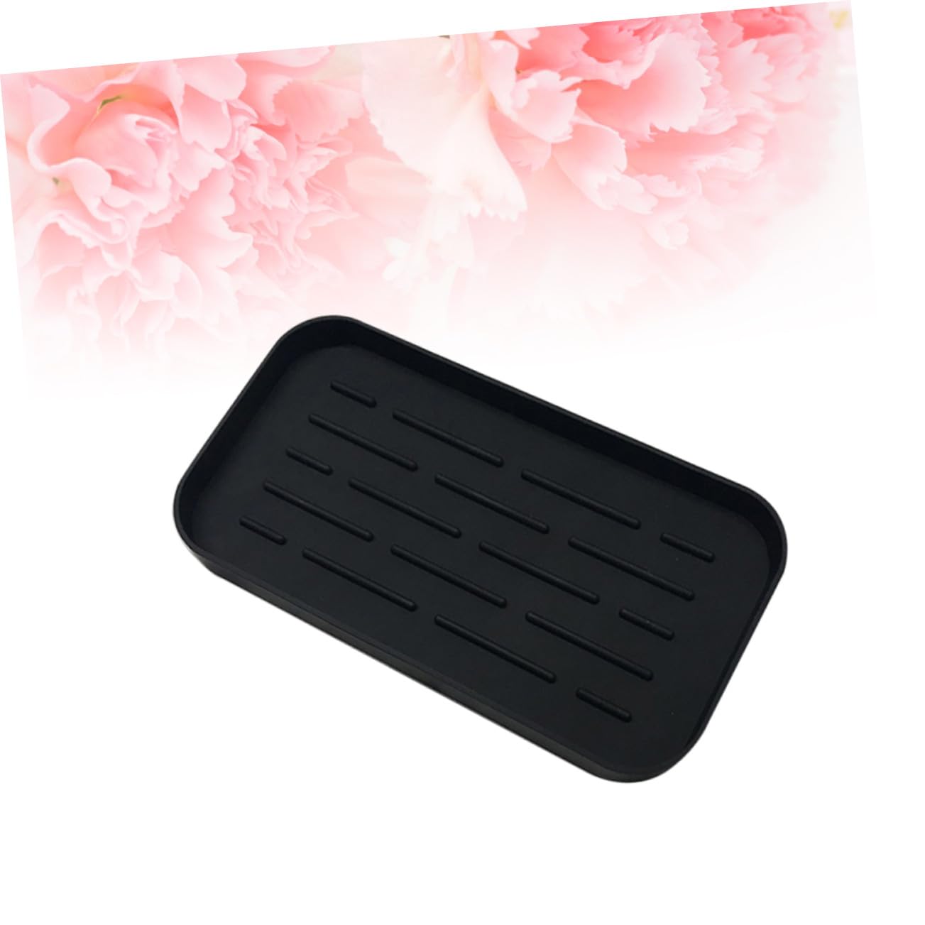 Silikon Abtropfschale mit Tiefen Rillen Große Küchen Geschirrtrockenmatte Organizer für Spülzubehör Rutschfest Schwarz Abtropfunterlage für Arbeitsplatten