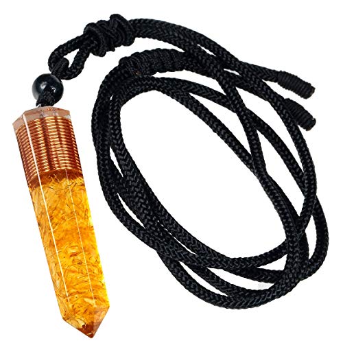 Pendentif pointe de cristal orgone collier pierre hexagonale mixte - 3