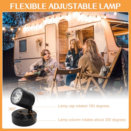 ICOUVA 12V LED Spot Reading Light,Warm Light with Wall Mounted Switched Flexible Arm for Camper Van Caravan Boat Interior Led Light,360°Rotate Car Interior Light-Silver 2Pcs-Black - Cosy Home Interiors ICOUVA 12V LED Spot Reading Light,Warm Light with Wall Mounted Switched Flexible Arm for Camper Van Caravan Boat Interior Led Light,360°Rotate Car Interior Light-Silver 2Pcs-Black - Image 5