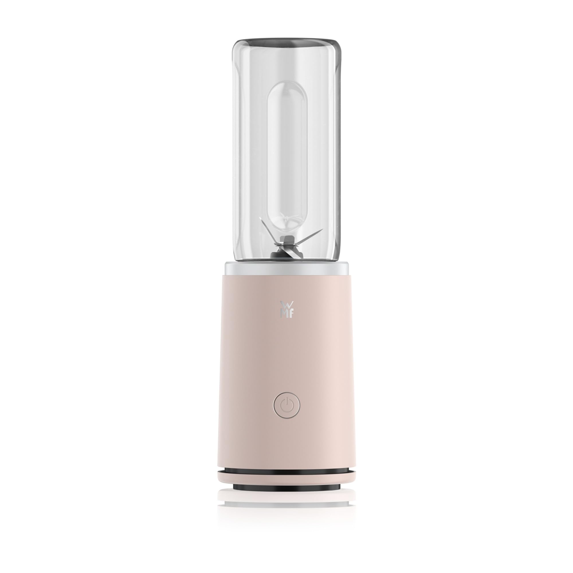 WMF Mix & Go Touch - Smoothie Maker & Mixer to Go, batteur sur socle portable 500 W en plastique recyclé, avec bouteille à emporter étanche, commande à une main, lame ultra, couleur Pearl Blush