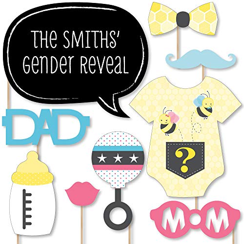 Custom What Will It Bee Photo Booth Props Personalized Gender Reveal Supplies 20 Selfie Props