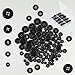 100 Pcs Black Resin Sewing Buttons, 4-Hole Craft Suit Coat Shirt Buttons, 5 Sizes, Round Mixed, with Compartment Storage Box, Suitable for Sewing, DIY and Holiday Decoration