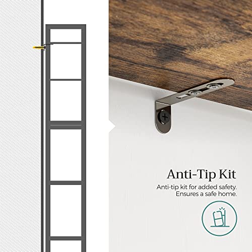 Songmics Over The Toilet Storage, 3-Tier Bathroom Organizer Over Toilet With Adjustable Shelves, Multifunctional Bathroom Shelf, Rustic Brown And Black Ubts012B01 #TOP5