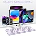 KARFUN Bluetooth-Tastatur,Kabellose Tastatur für iPad/iPad Pro/Air/Mini,iPhone,Smartph... Wiederaufladbare Kabellose Bluetooth-Keyboard (Hellviolett)