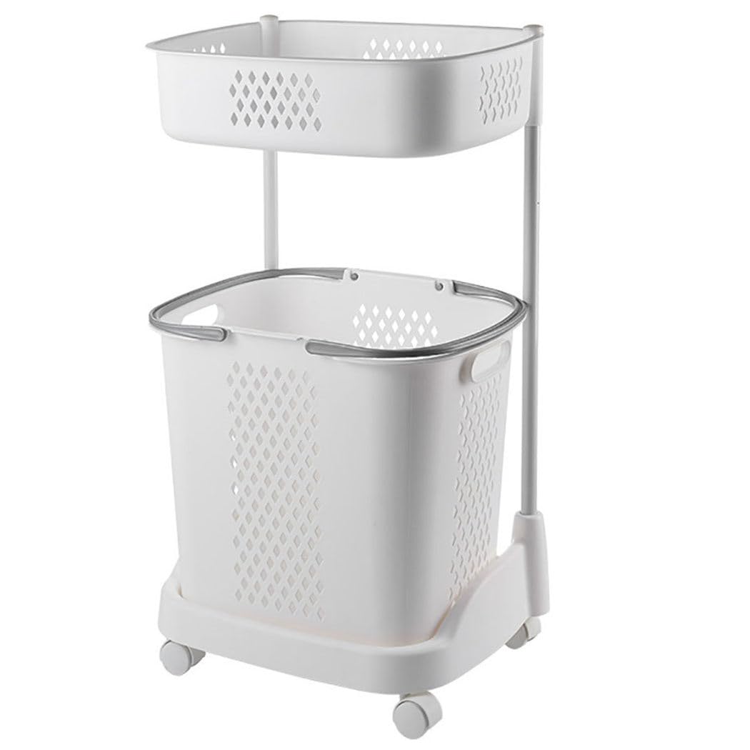 Stevige Plastic Wasmand op Wielen, Multilevel Badkamersopslag Karretje, Verwijderbare Organisator Stevige Plastic Wasmand op Wielen, Multilevel Badkamersopslag Karretje, Verwijderbare Organisator