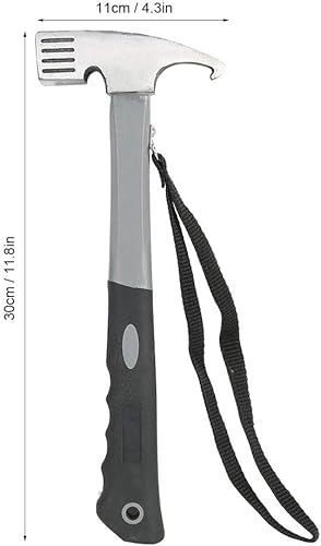 Miniatura 8 de Martillo de estaca para tienda de campaña, martillo multifuncional para camping, resistente, para acampar, extractor de uñas con gancho para